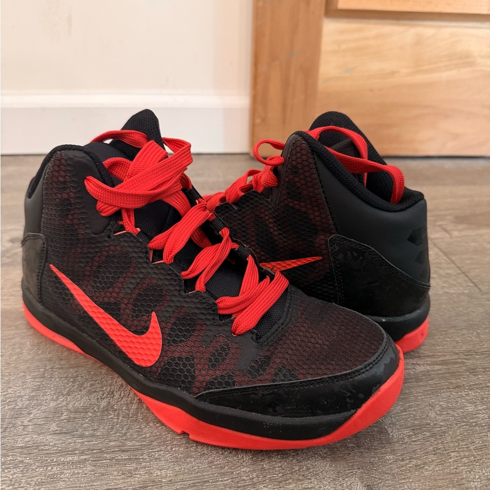 Nike Kids Black and Red High-Top Sneakers